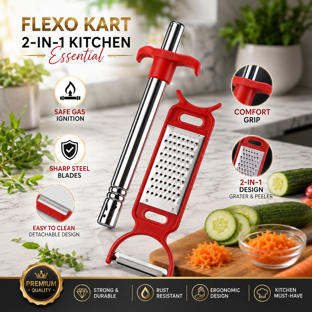 Flexo Kart 6-in-1 Premium Kitchen Combo — Smart Tools for a Smarter Kitchen | Only ₹649