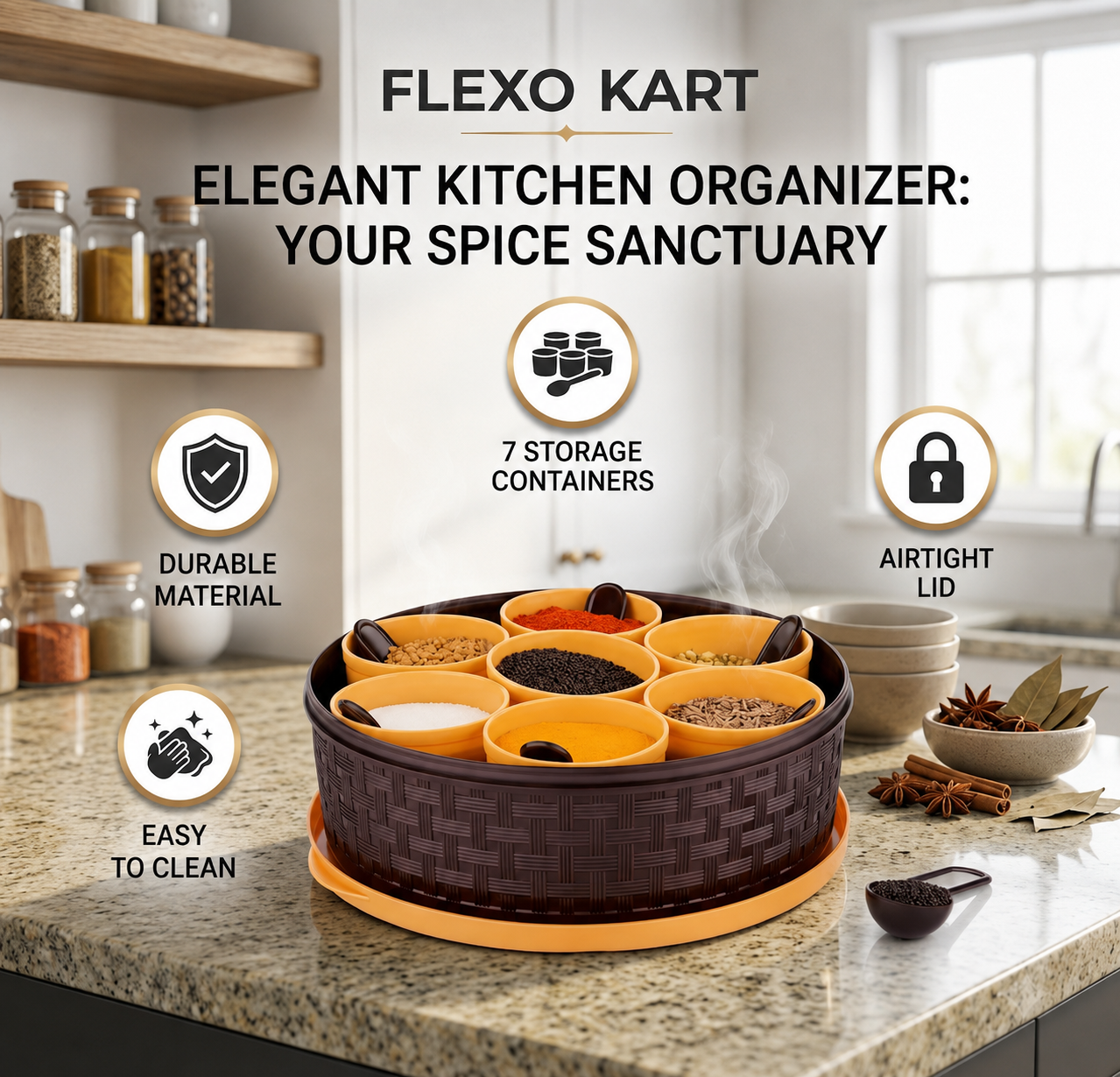 Flexo Kart 6-in-1 Premium Kitchen Combo — Smart Tools for a Smarter Kitchen | Only ₹649