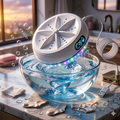 2In1 Mini Washing Machine Portable Rotating Ultrasonic Turbine Washer